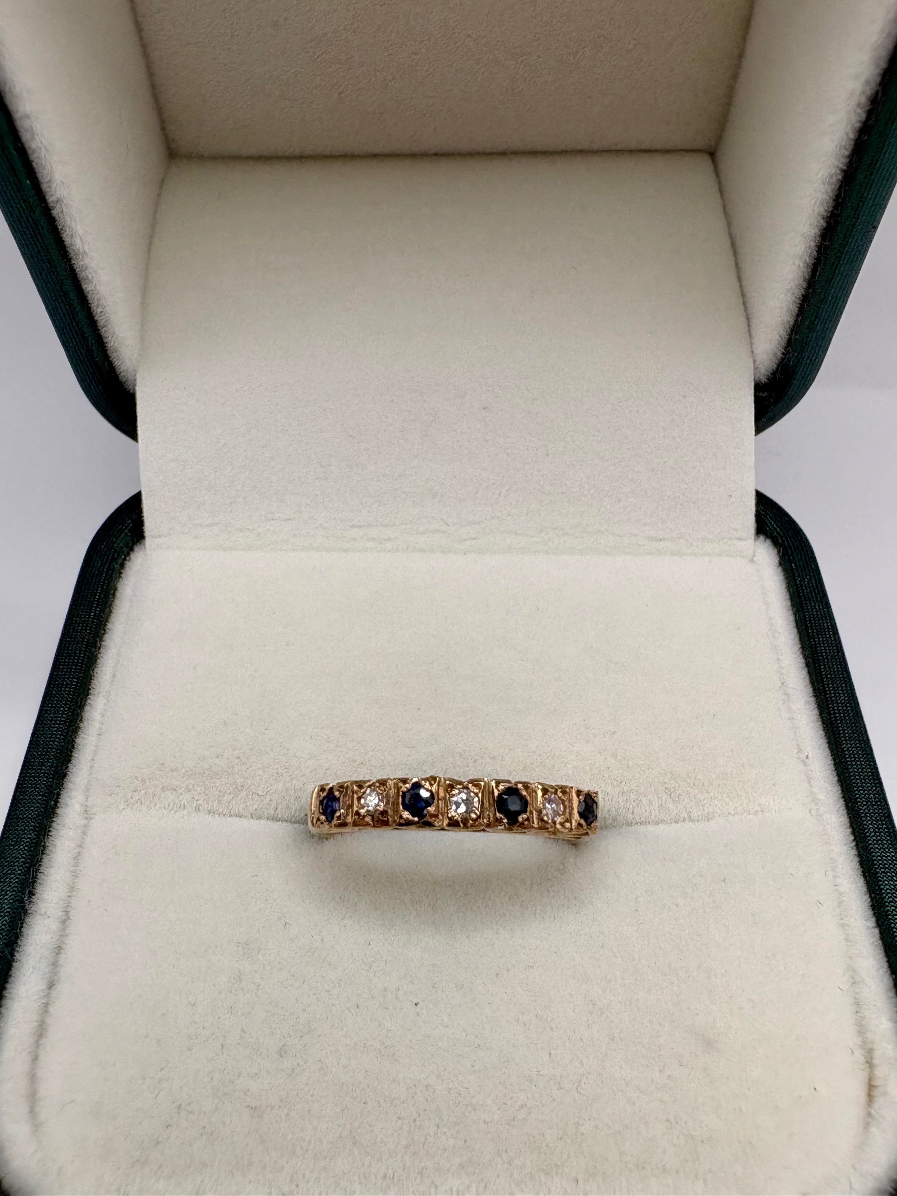 9ct gold sapphire and diamond ring