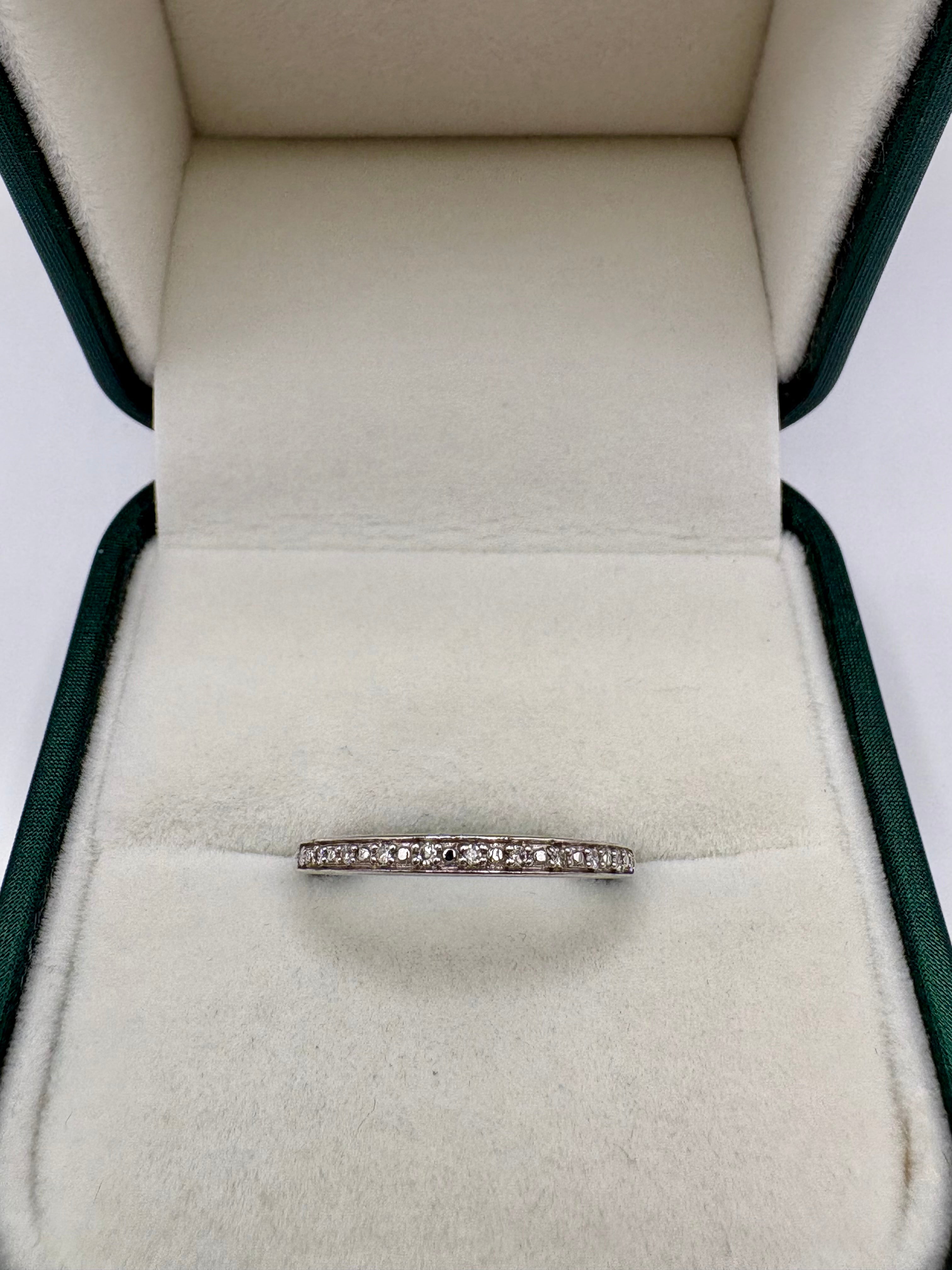9ct white gold diamond half eternity ring