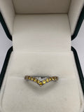 9ct white gold citrine wishbone ring