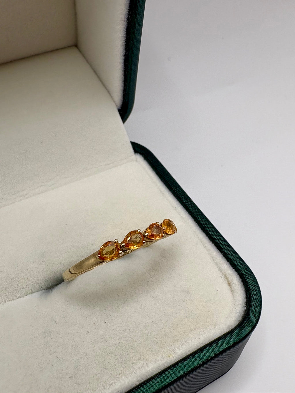 9ct gold orange sapphire ring