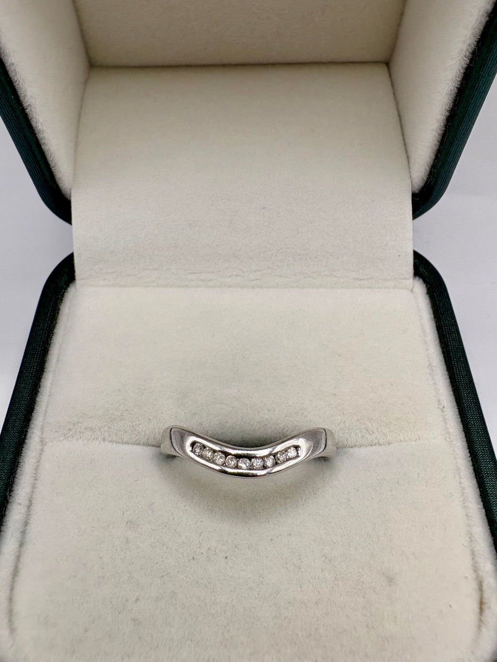 9ct gold diamond wishbone ring
