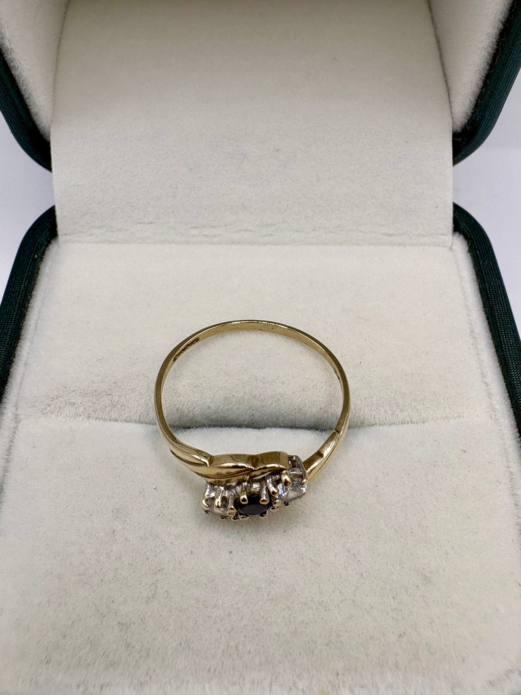 9ct gold sapphire and zircon ring