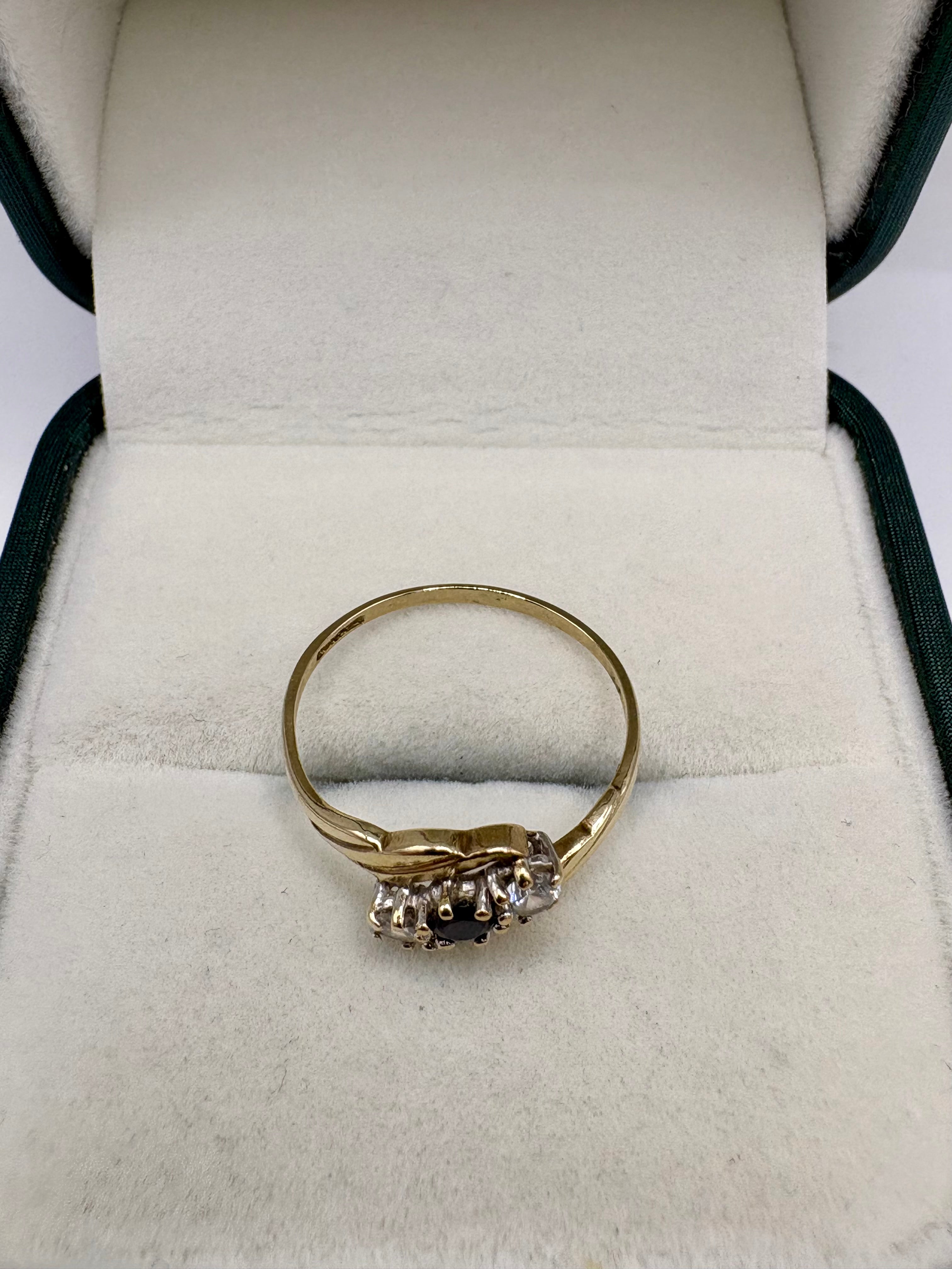 9ct gold sapphire and zircon ring