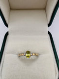 9ct gold sphene and diamond ring