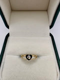9ct gold cz heart signet ring