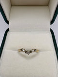 9ct gold topaz and diamond wishbone ring