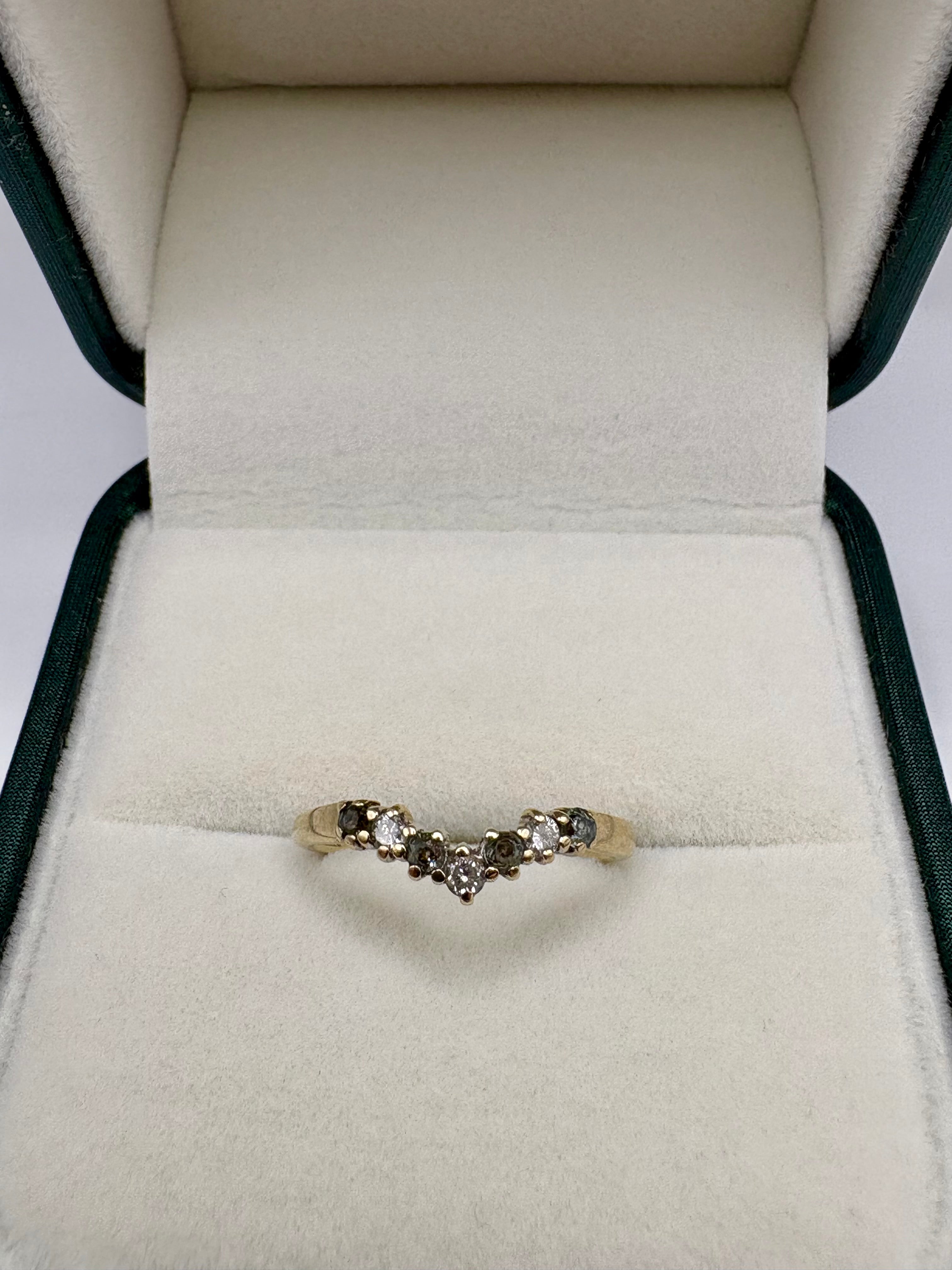 9ct gold topaz and diamond wishbone ring