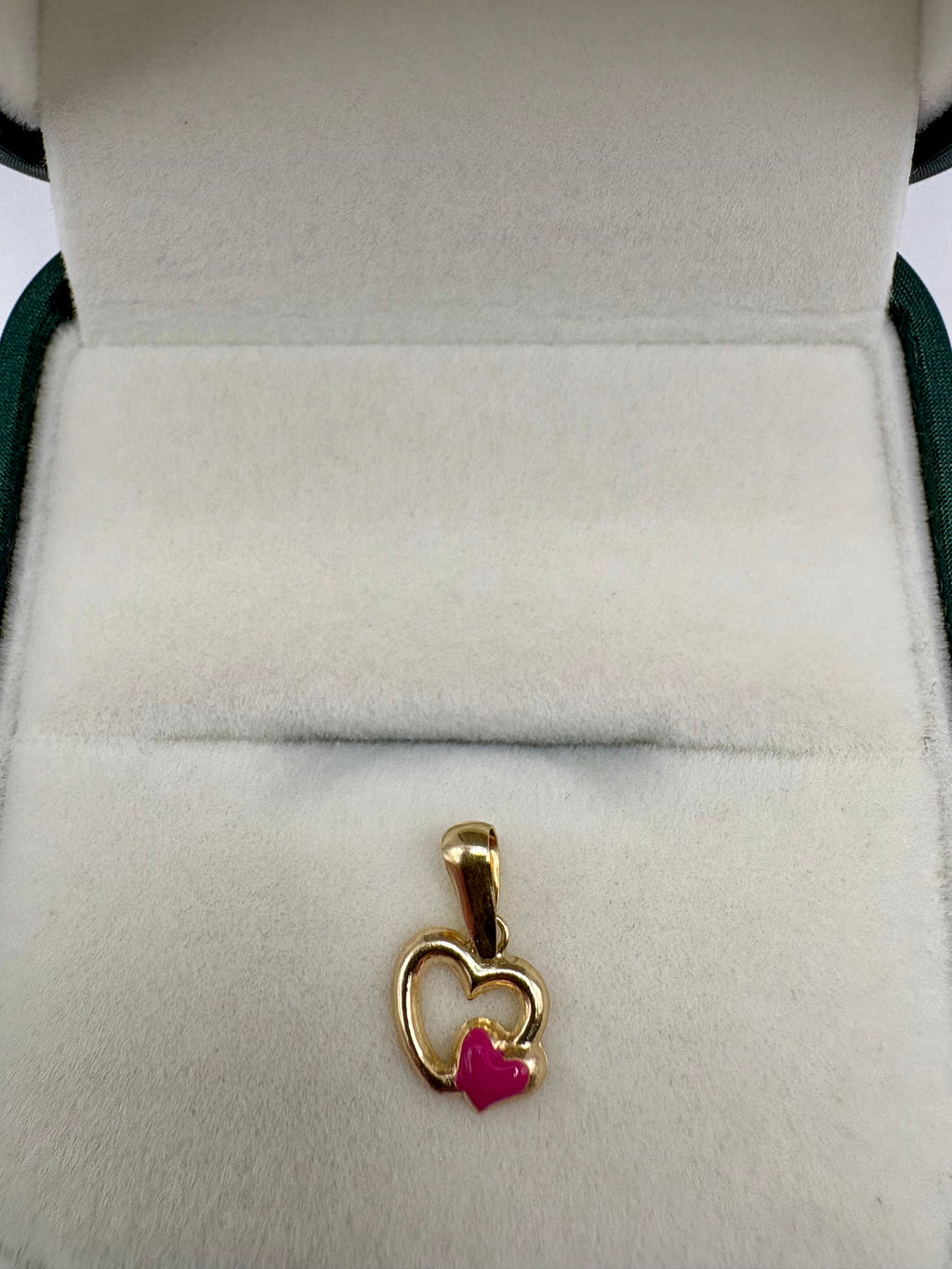 9ct gold double heart charm