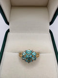 9ct diamond and apatite ring