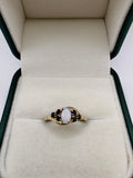 9ct gold opal and sapphire ring