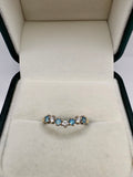 9ct gold topaz and zircon wishbone ring