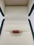 18ct gold antique (1899) ruby and diamond gypsy ring