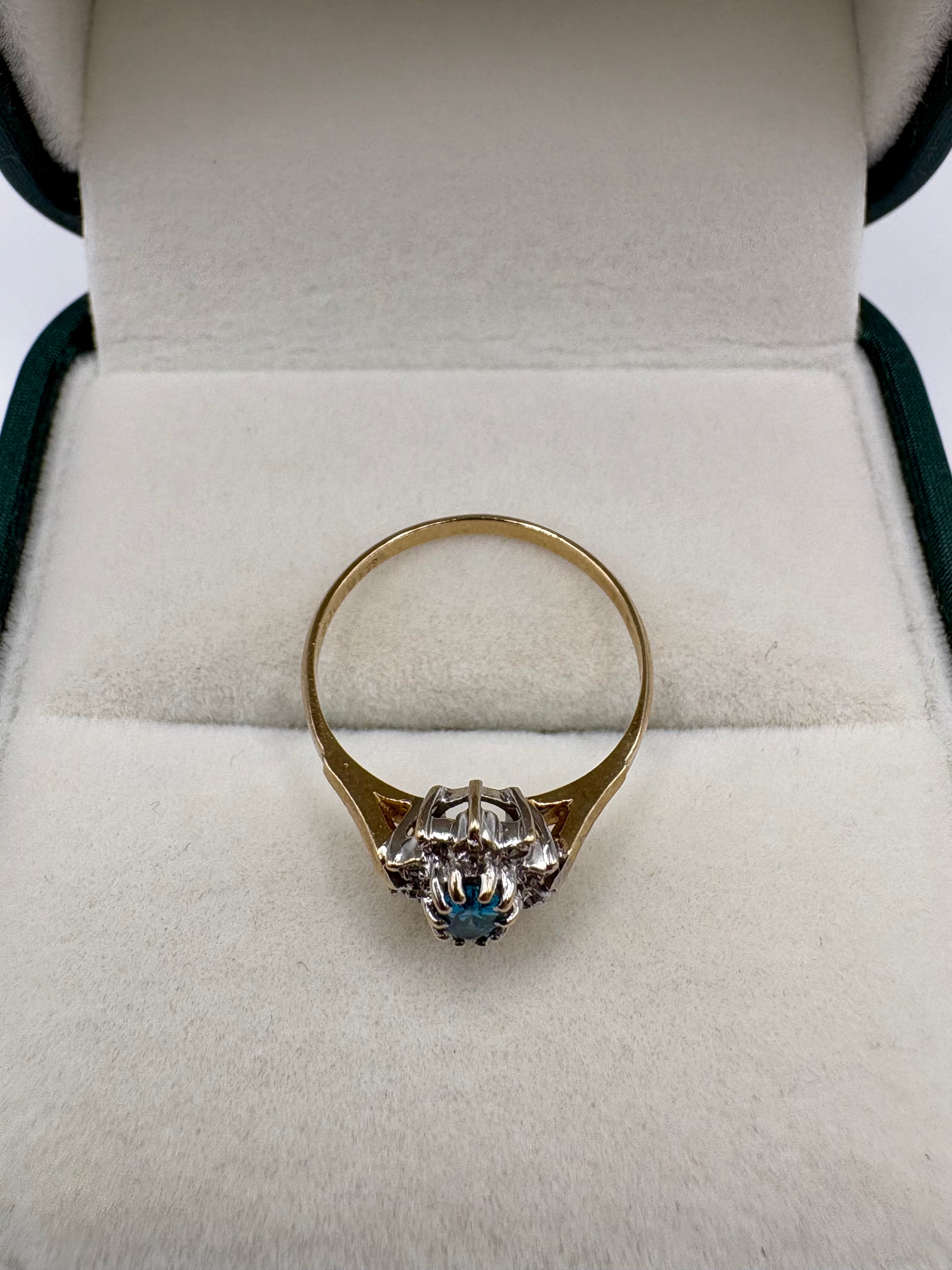 9ct gold topaz and diamond ring