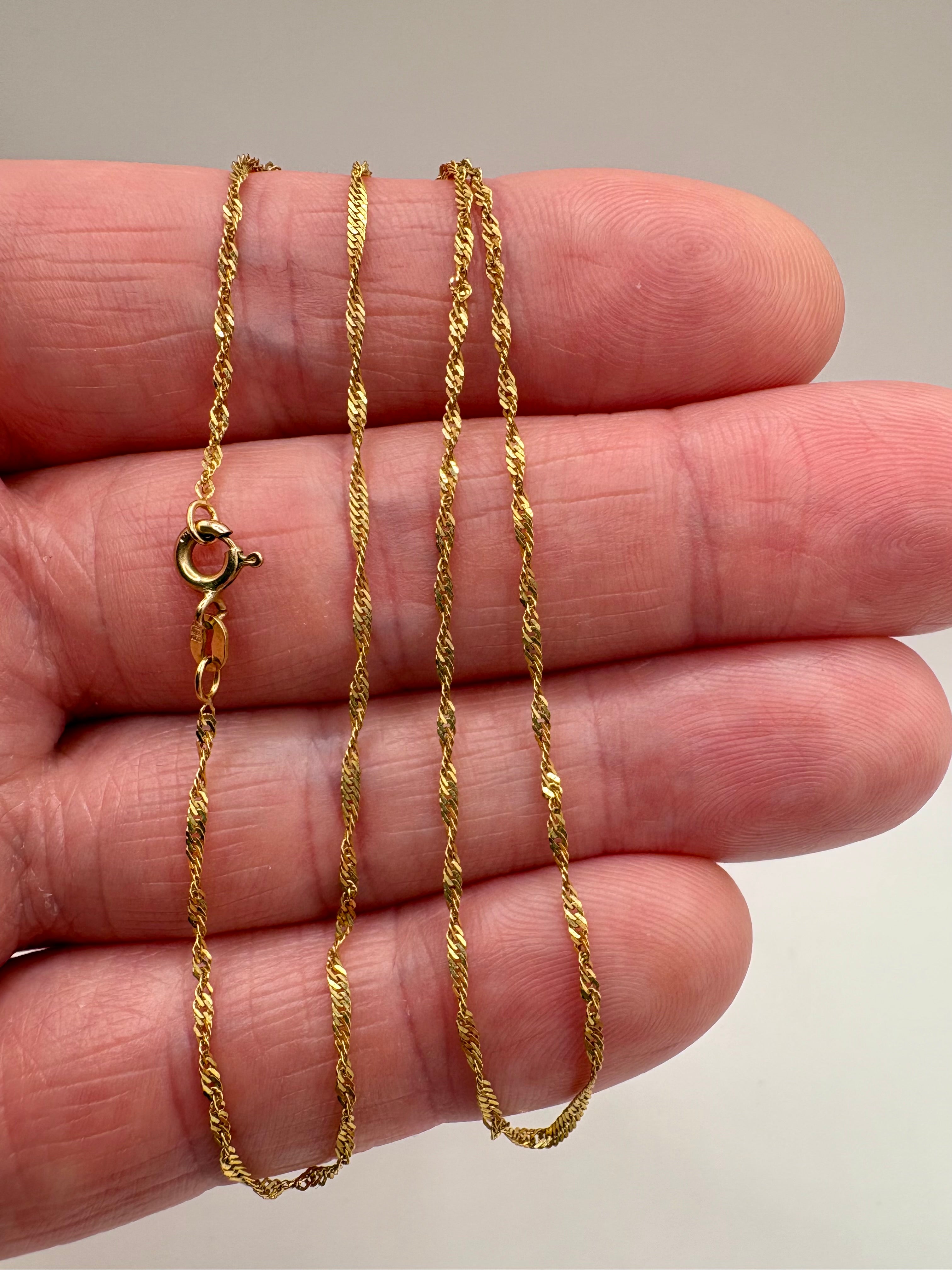 9ct gold 18 inch twisted link chain