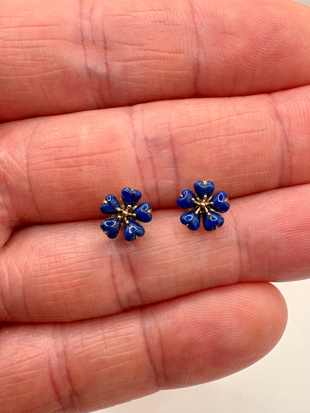 9ct gold lapis lazuli earrings