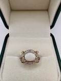 9ct gold opal and diamond ring
