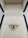 9ct gold sapphire heart ring