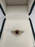 9ct gold garnet gypsy ring