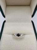 9ct gold sapphire and cz ring