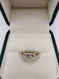 9ct gold diamond and sapphire wishbone ring