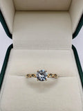 9ct white gold alexandrite and white zircon ring