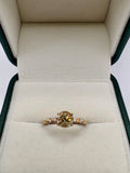 9ct gold quartz and diamond ring