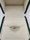 9ct gold diamond wishbone ring