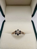 9ct gold sapphire and diamond ring