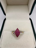 9ct gold ruby and diamond ring