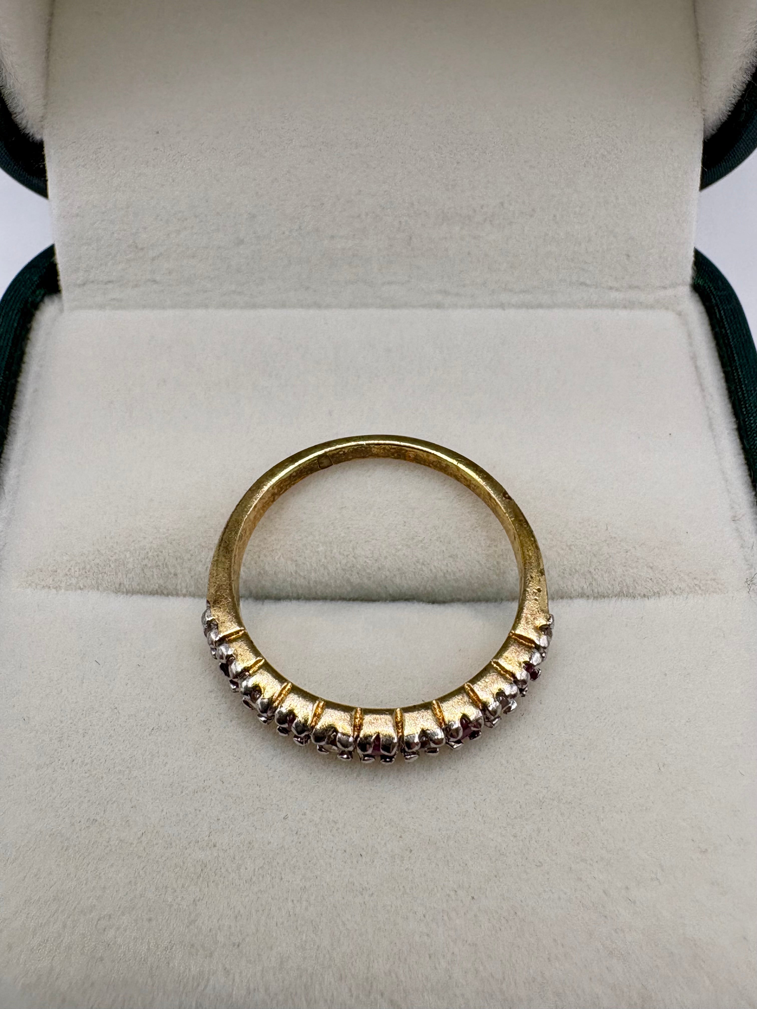 9ct gold ruby and diamond ring