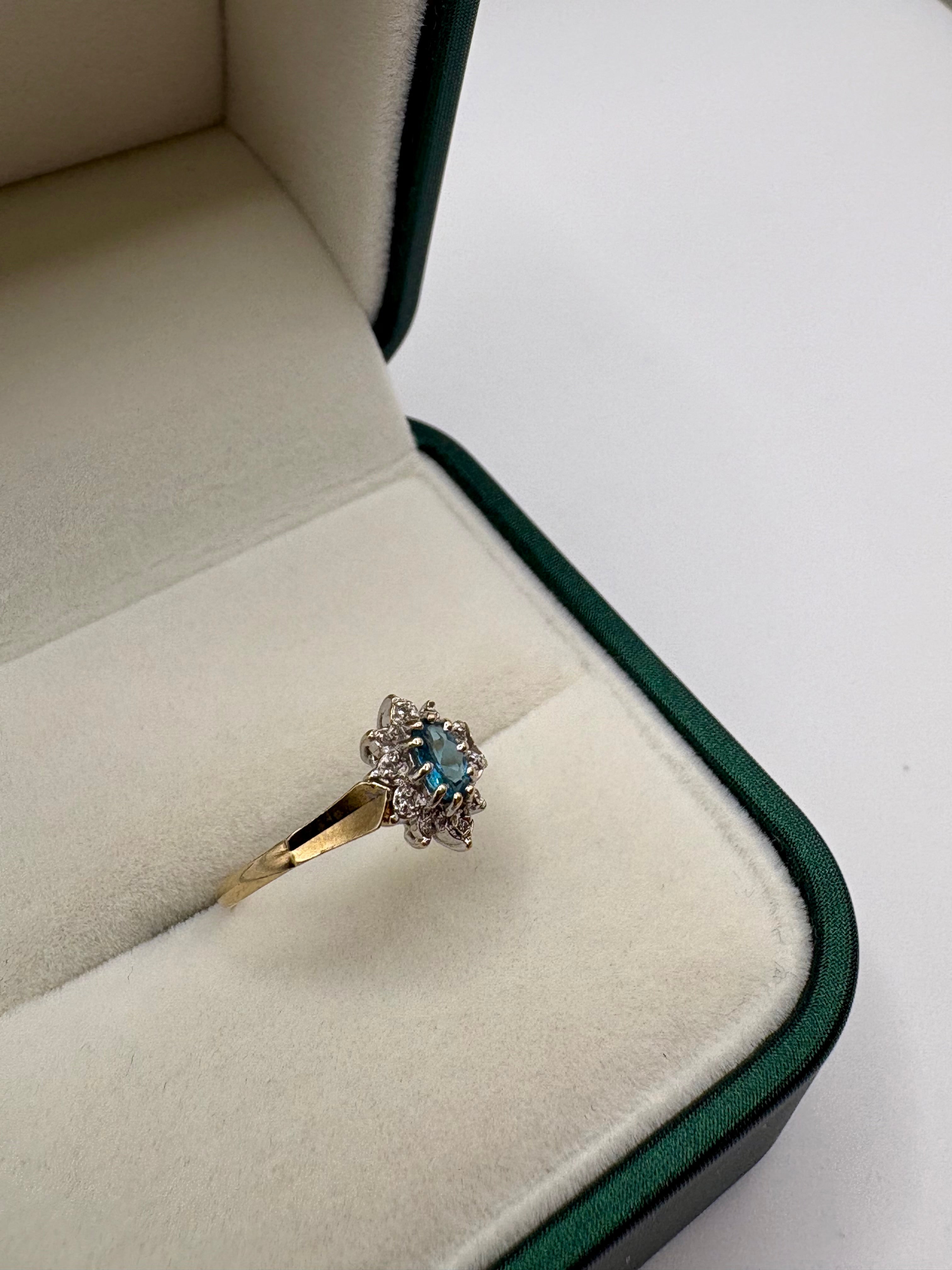 9ct gold topaz and diamond ring
