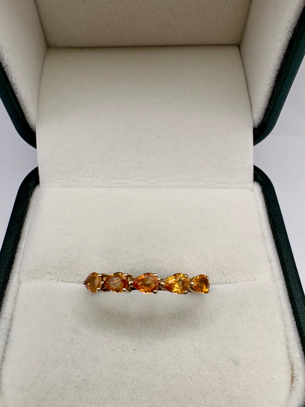 9ct gold orange sapphire ring