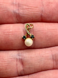 9ct gold cultured pearl and sapphire pendant