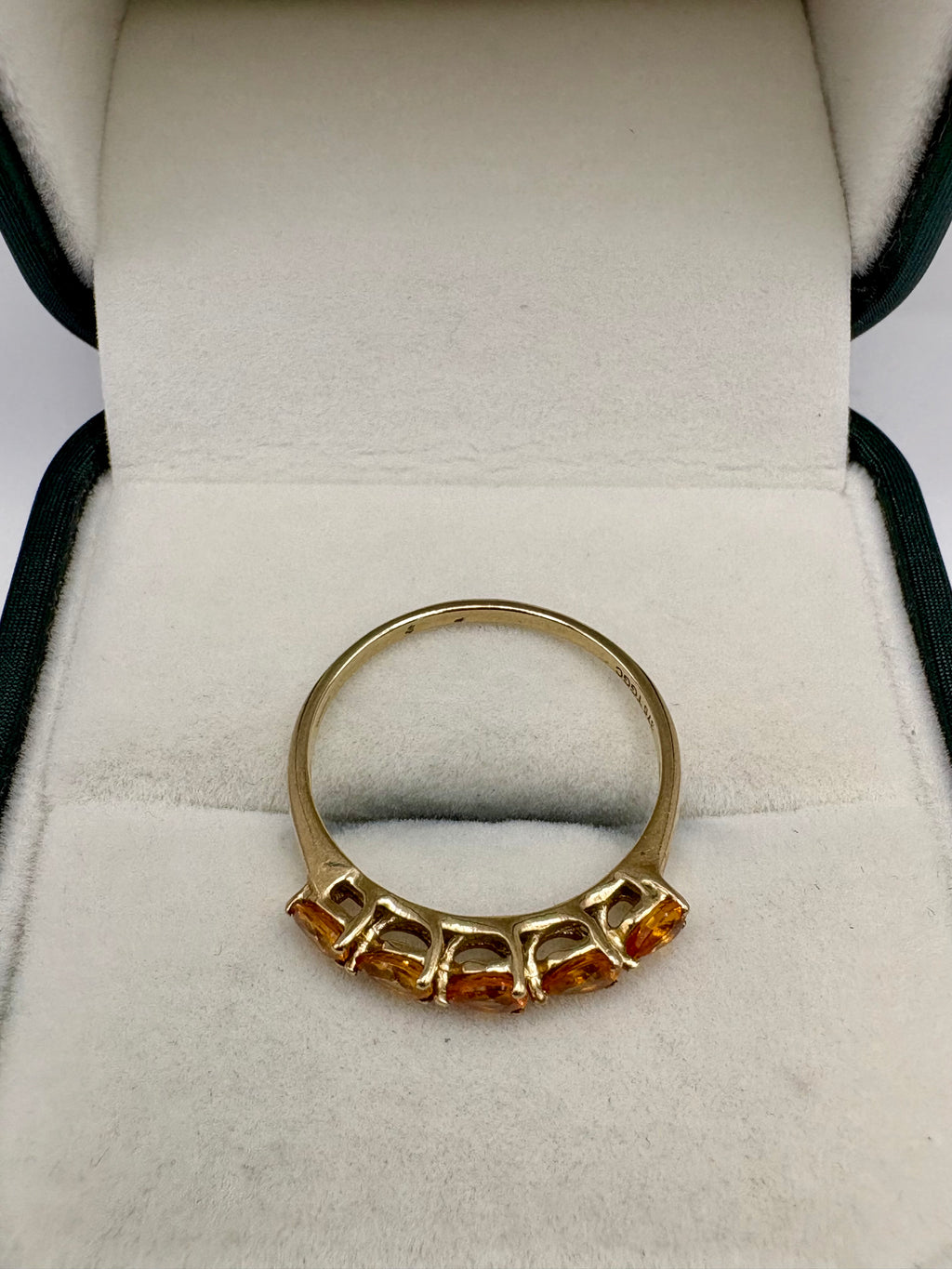 9ct gold orange sapphire ring