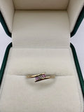 9ct gold pink sapphire and diamond ring