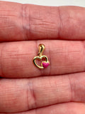 9ct gold double heart charm