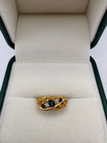 18ct gold vintage sapphire and diamond gypsy ring