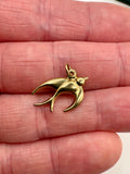 9ct gold swallow bird charm