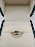 9ct gold cz heart signet ring