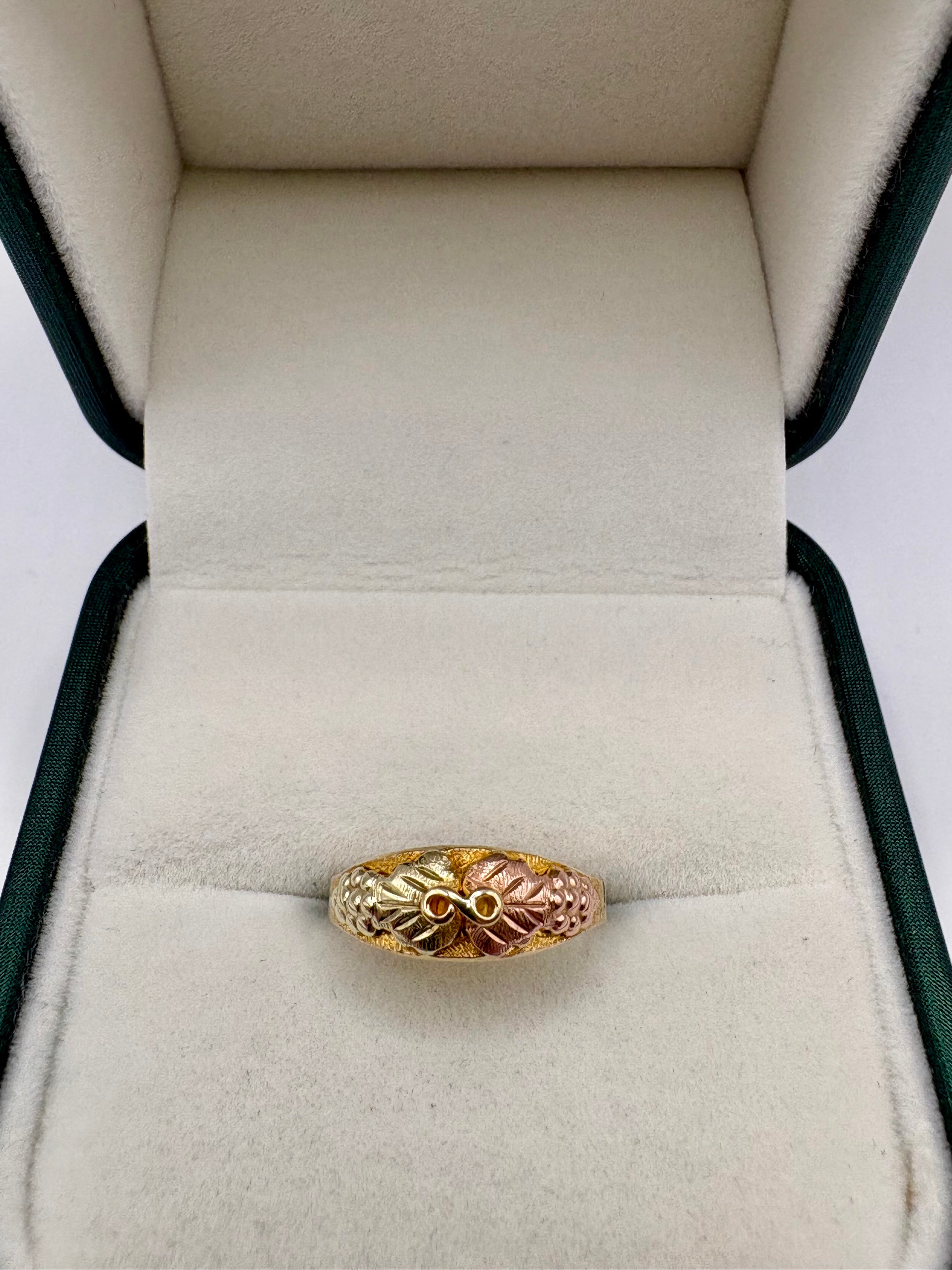9ct gold two tone infinity ring