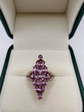 9ct gold pink topaz and diamond ring