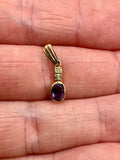 9ct gold amethyst and diamond pendant