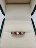 9ct gold ruby and cz ring