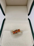 9ct gold orange sapphire ring