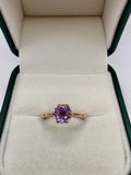 9ct rose gold amethyst ring