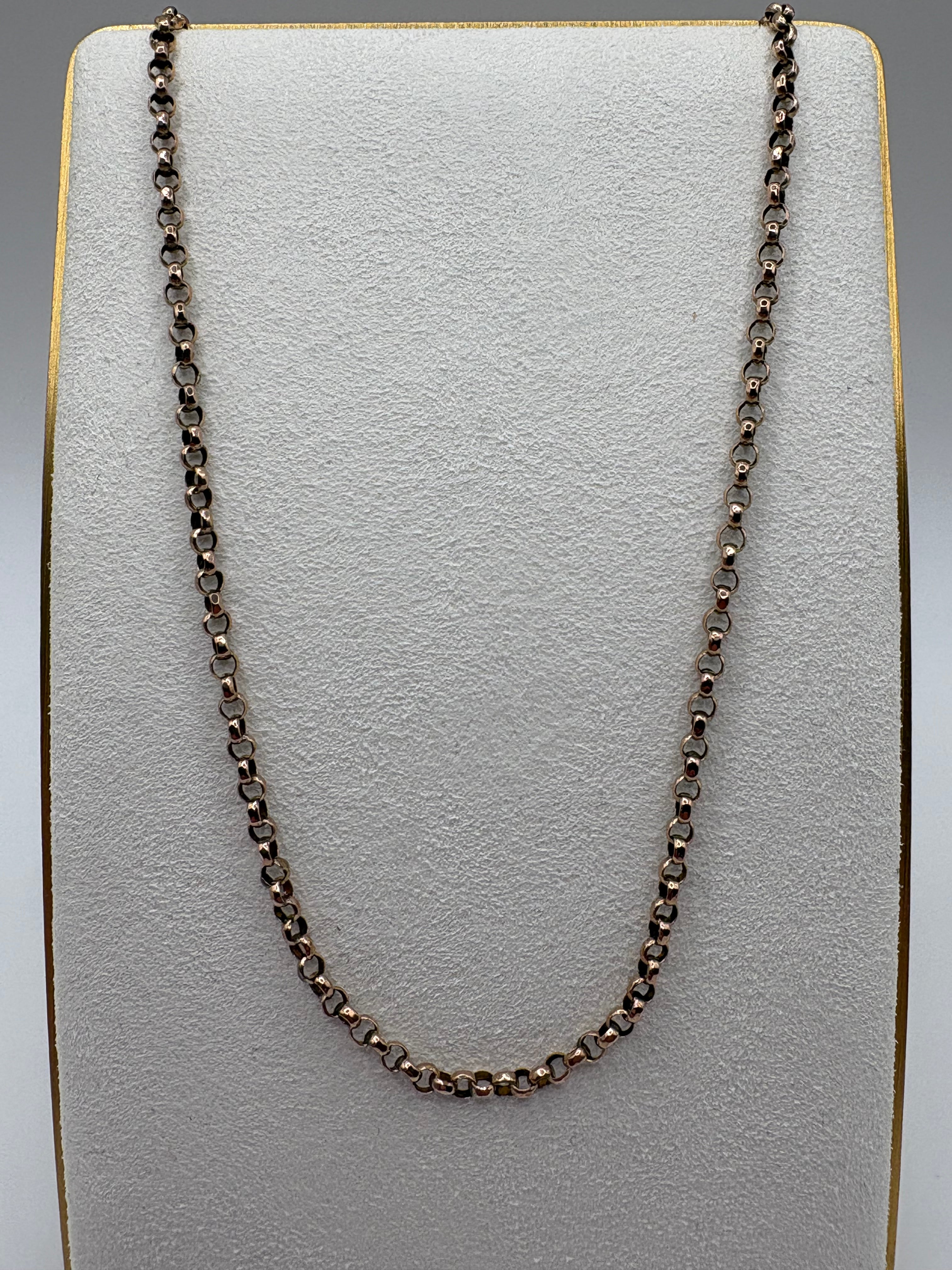 9ct gold antique 18 inch belcher chain (5)