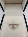 9ct gold diamond link ring