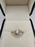 9ct gold opal and zircon ring