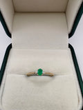 9ct gold diamond and emerald ring