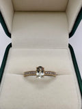 9ct gold prasiolite and diamond ring